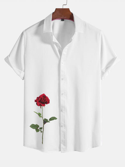 Red Rose Graphic Print Shirts