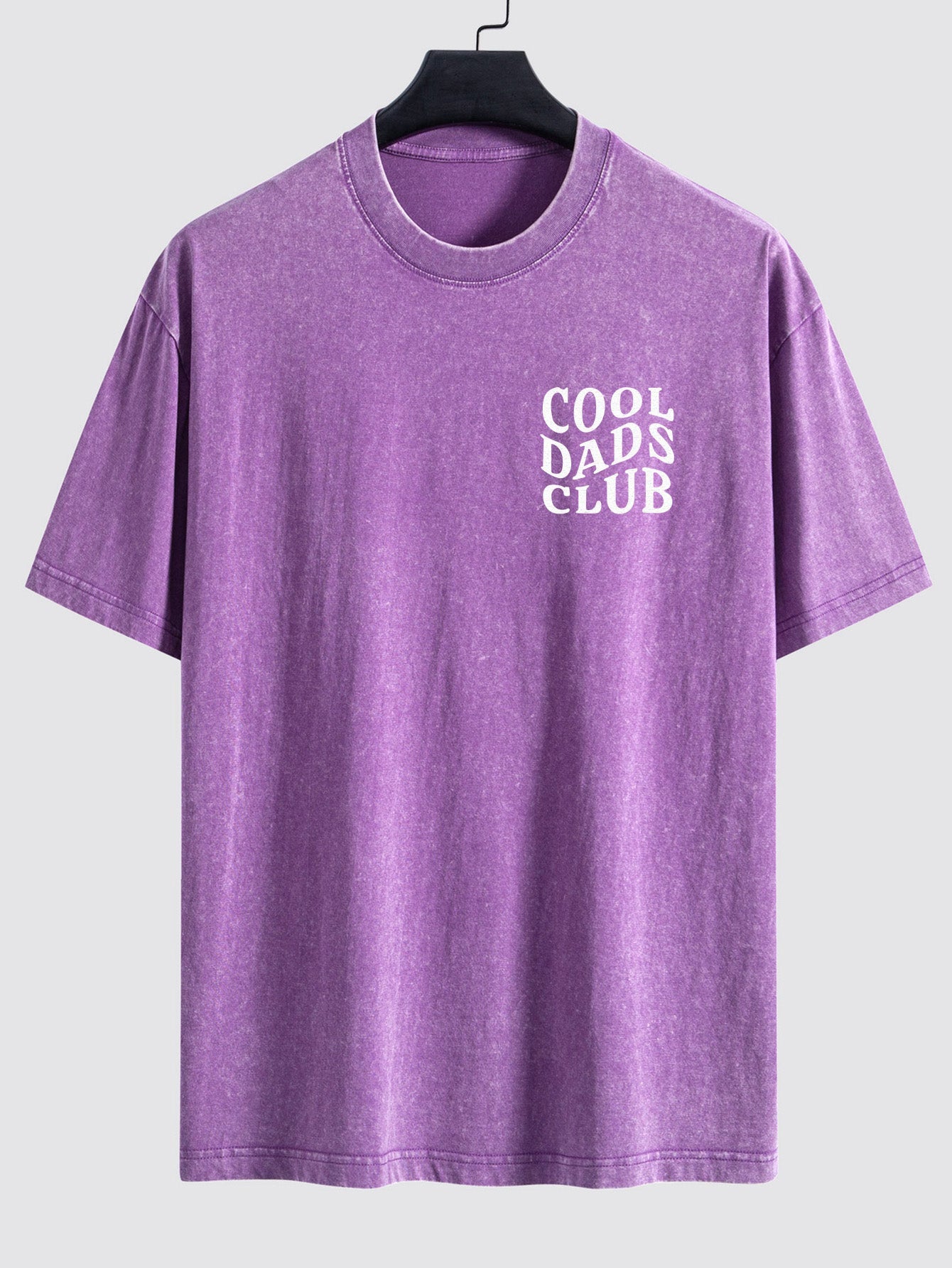 Cool Dads Club Print Washed Distressed Drop Shoulder T-Shirt