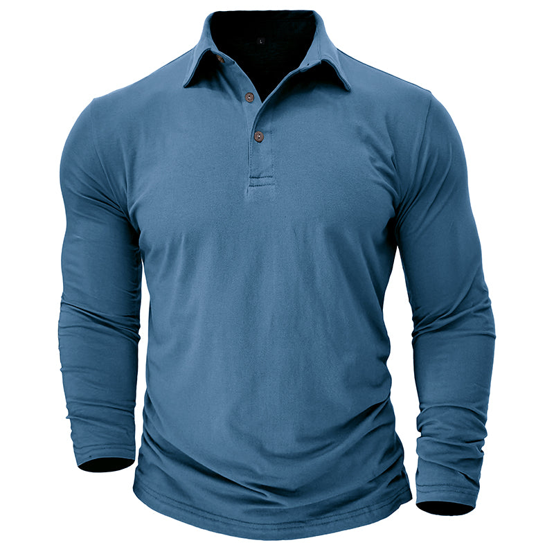 Contemporary Long Sleeve Polo With Modern Edge
