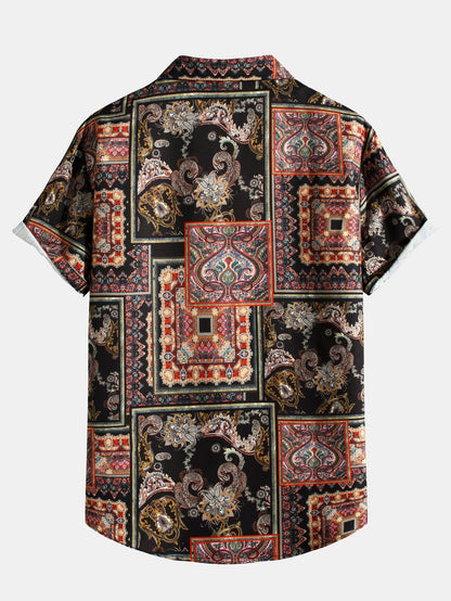 Paisley Baroque Print Button Up Shirt