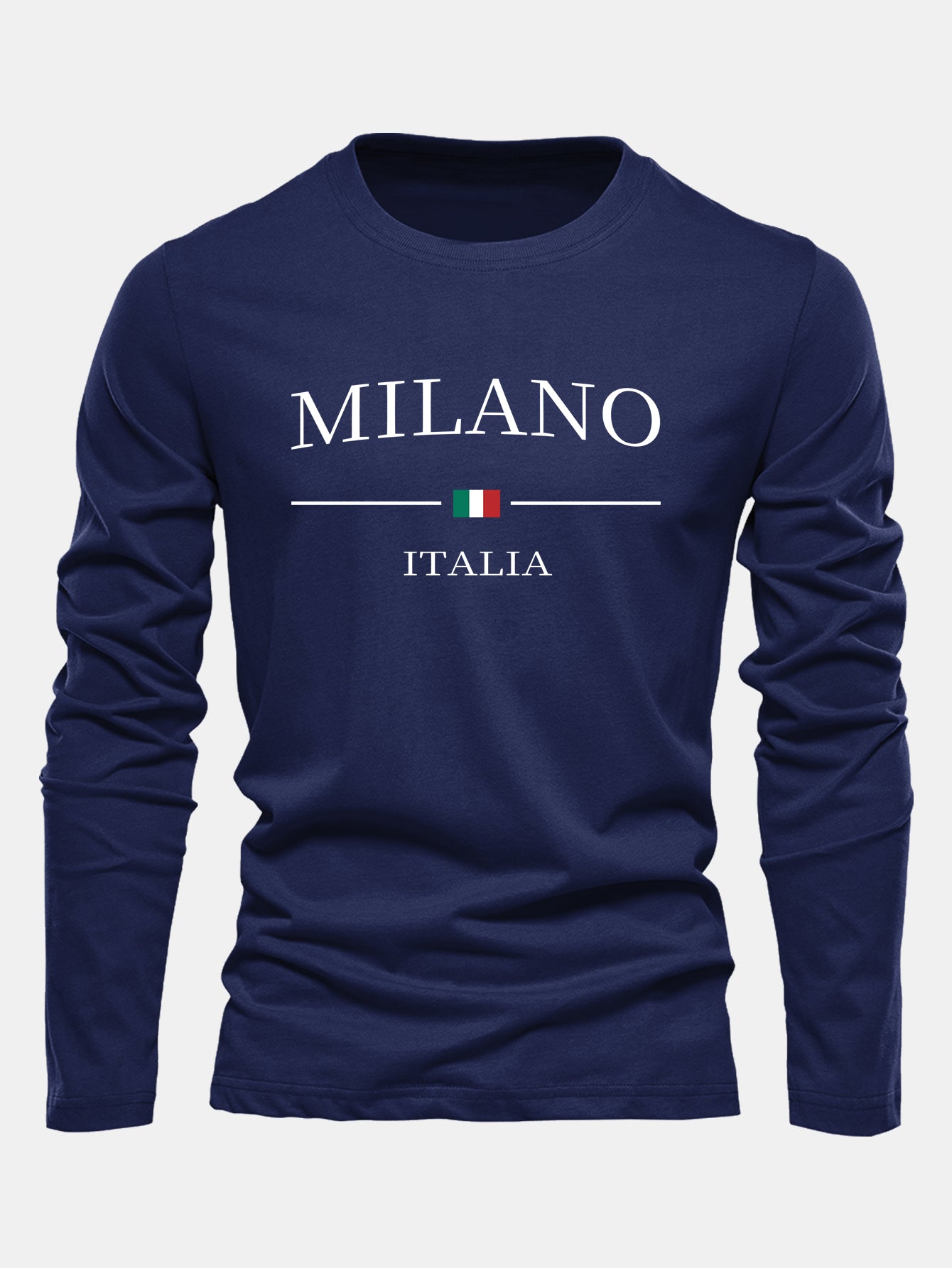 Long Sleeve Milano Print Cotton T-Shirt