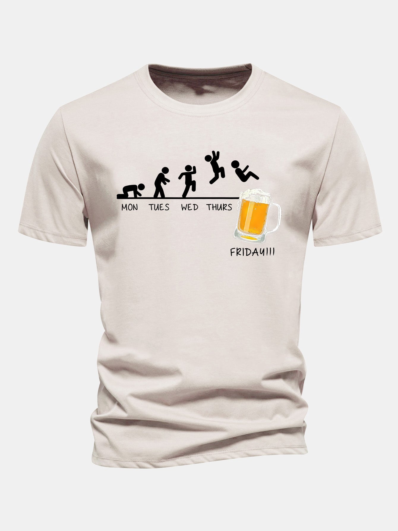 Regular Fit Beer Weekly Evolution Print Cotton T-Shirt