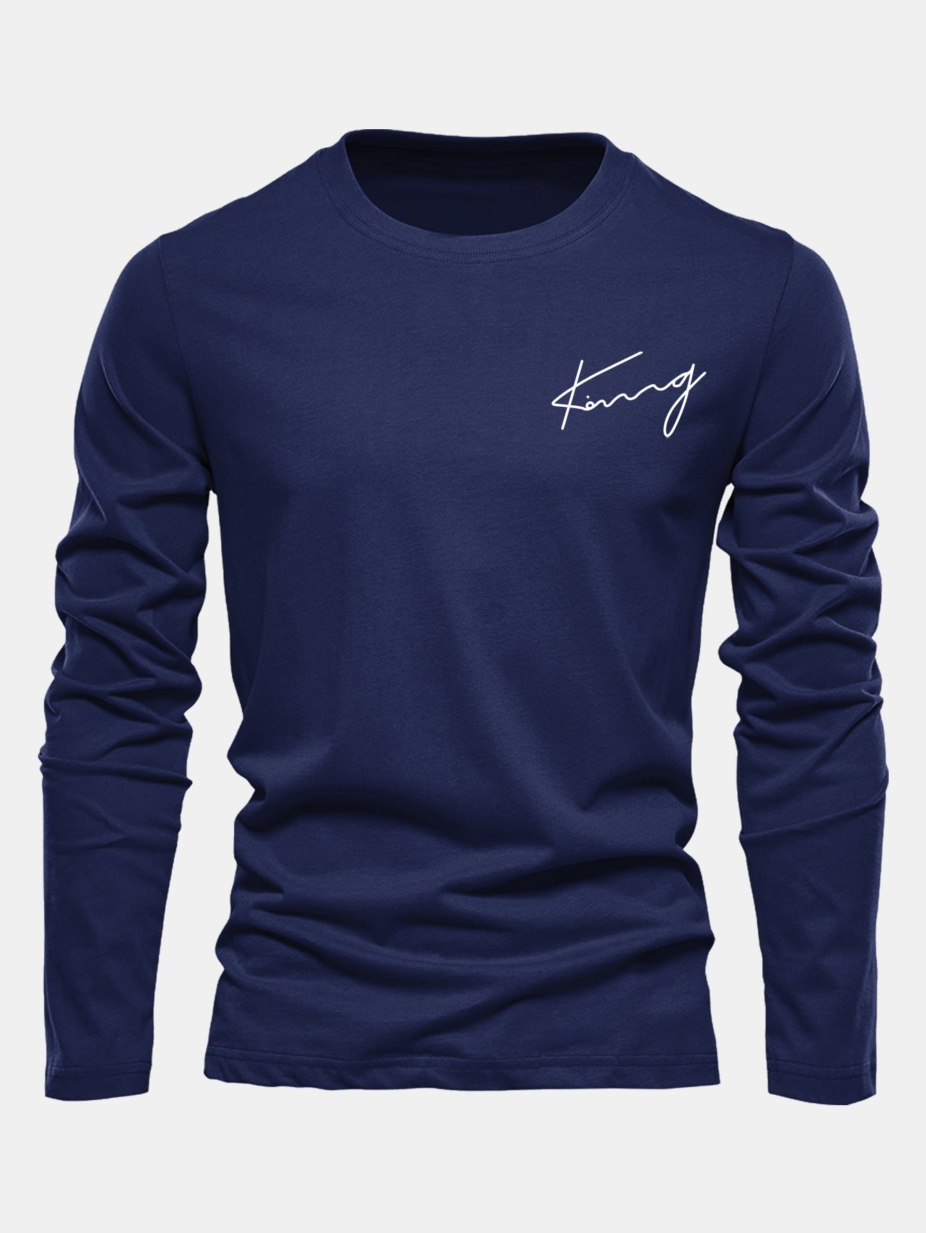 Long Sleeve King Print Cotton T-Shirt
