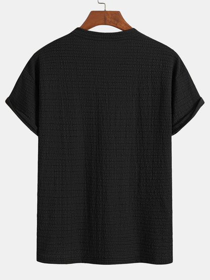 Relax Fit Striped Textured T-Shirt