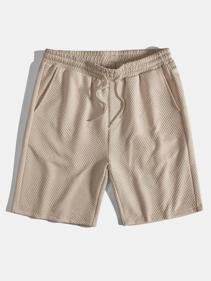 Striped Jacquard Drawstring Shorts
