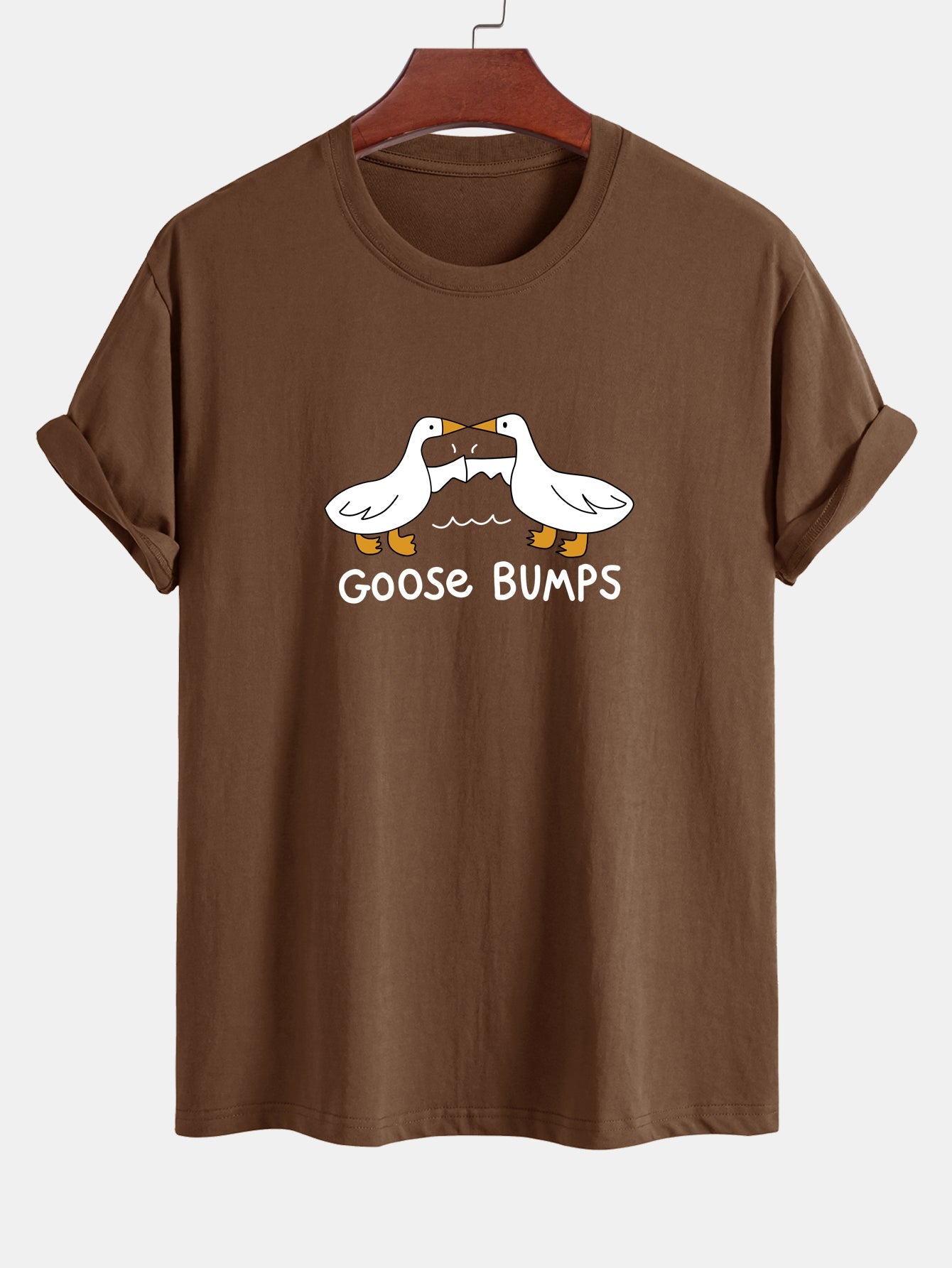 Regular Fit Goose Fist Bump Print Cotton T-Shirt