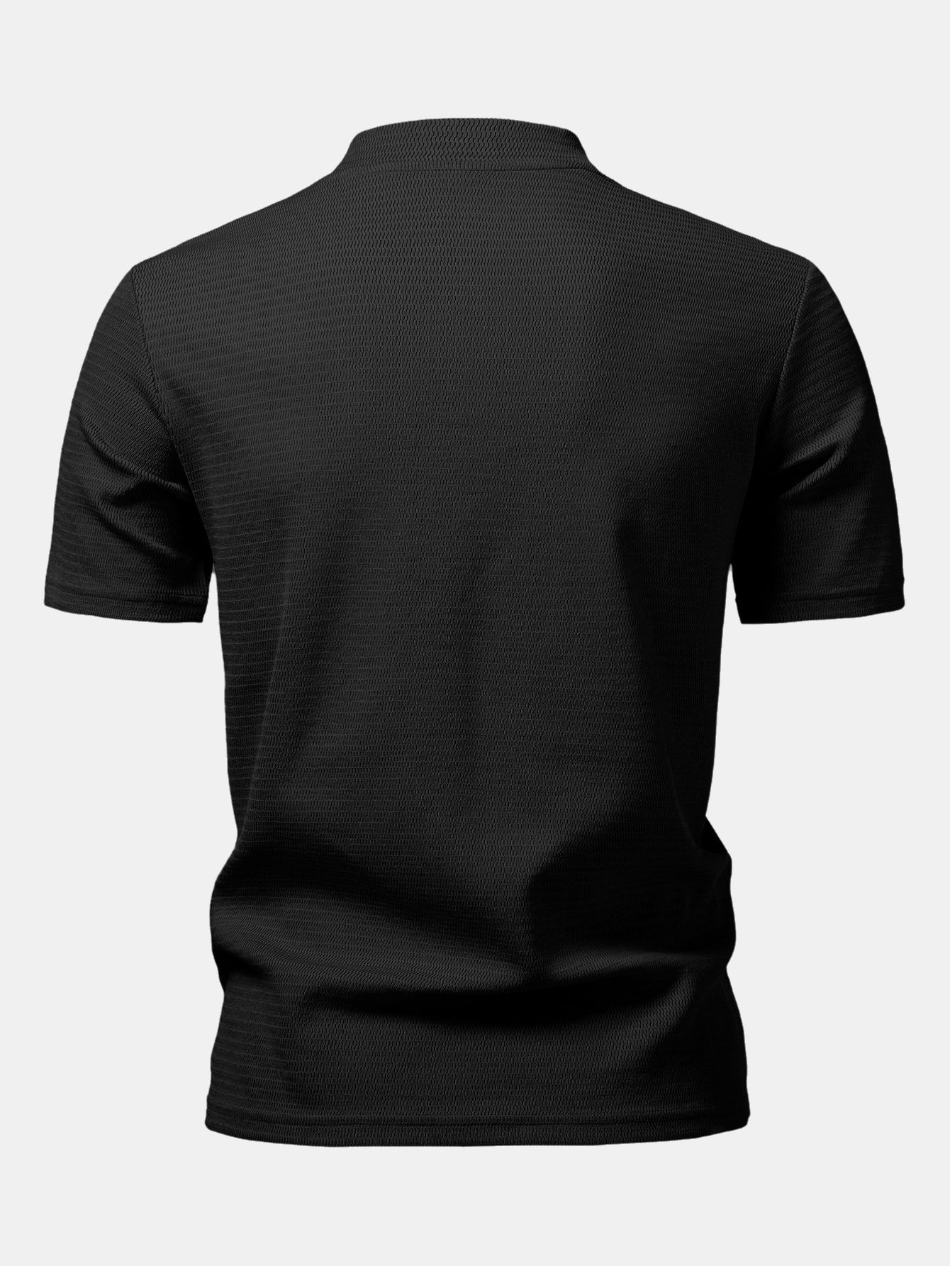 Textured Mock Neck T-Shirt