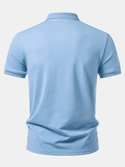 Textured Zipper Polo
