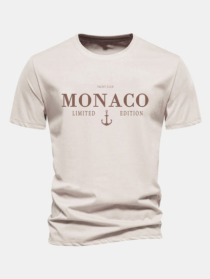 Regular Fit Monaco Slogan Cotton T-Shirt