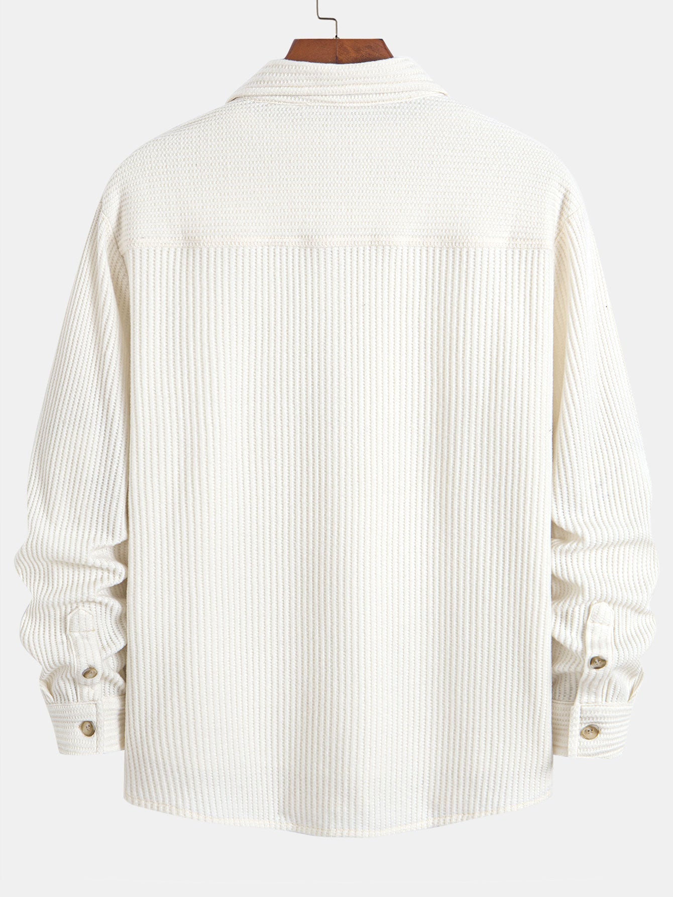 Long Sleeved Waffle Button Up Shirt