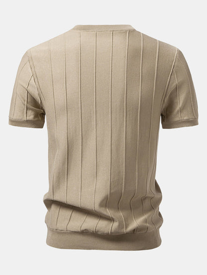 Striped Jacquard Knit T-Shirt