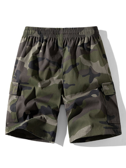 Camouflage Drawstring Cargo Shorts