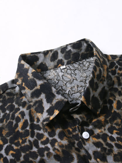 Leopard Print Button Up Shirt