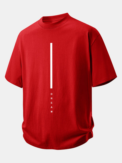 Relax Fit Dream Stripe Print Cotton T-Shirt