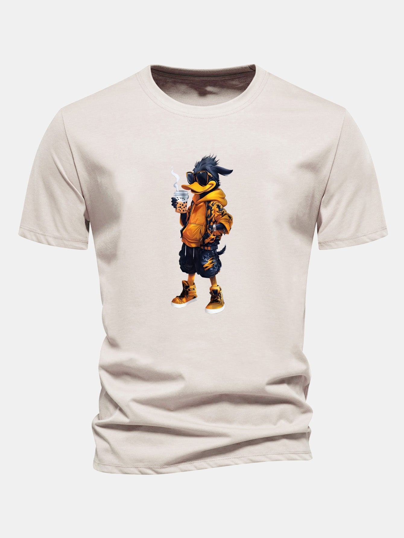 Regular Fit Carton Duck Print Cotton T-Shirt