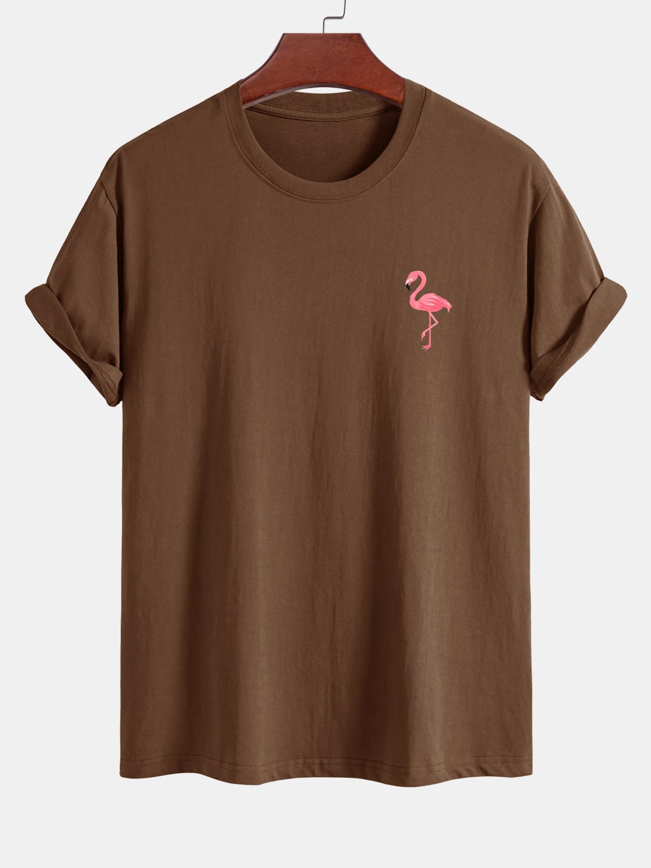 Regular Fit Flamingo Print Cotton T-Shirt
