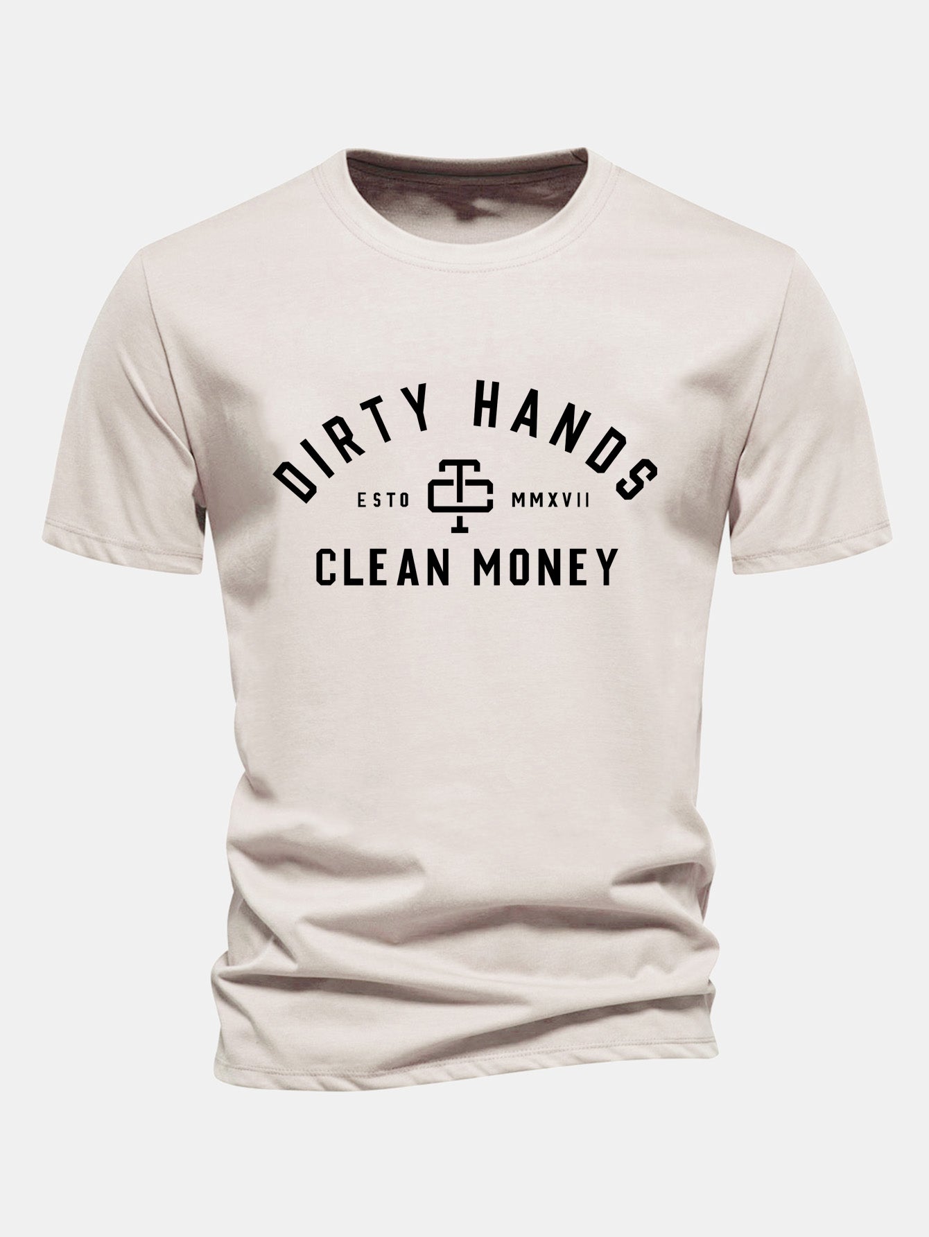 Regular Fit Dirty Hands Clean Money Print Cotton T-Shirt