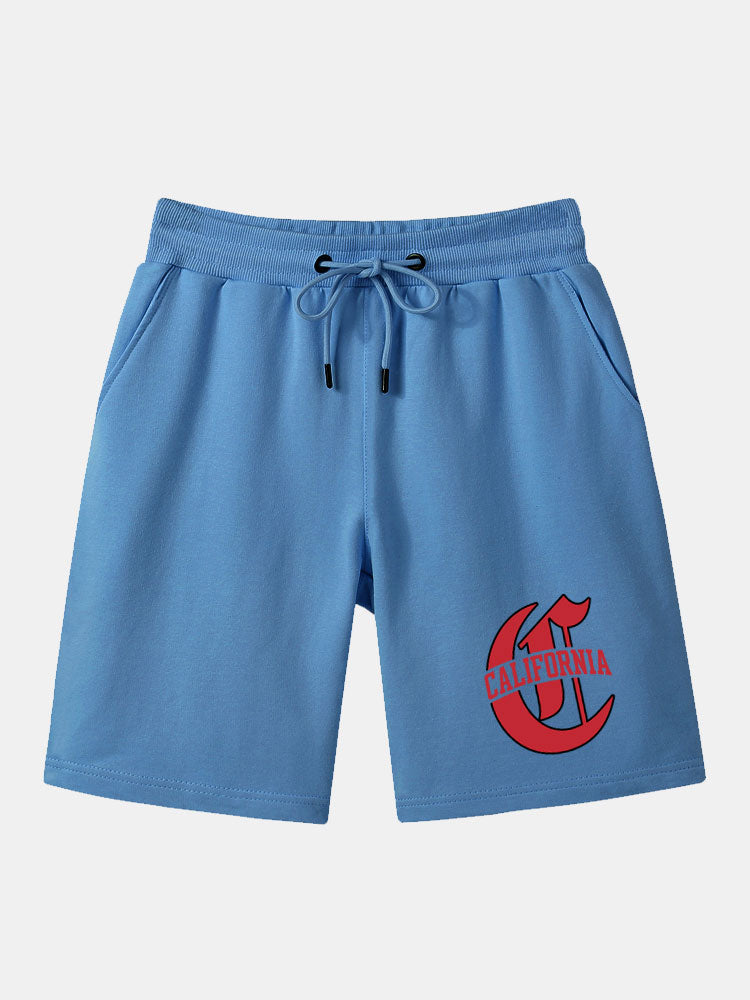 California Print Mid Length Shorts