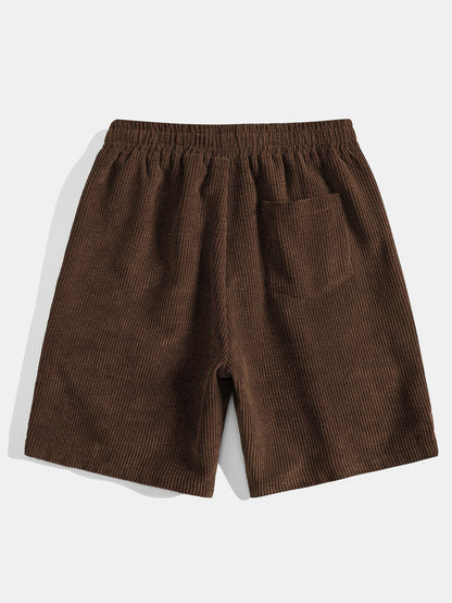 3 Pieces Drawstring Corduroy Shorts