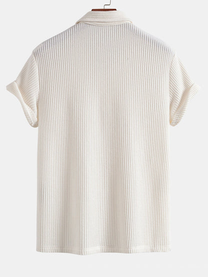 Short Sleeved Waffle Polo