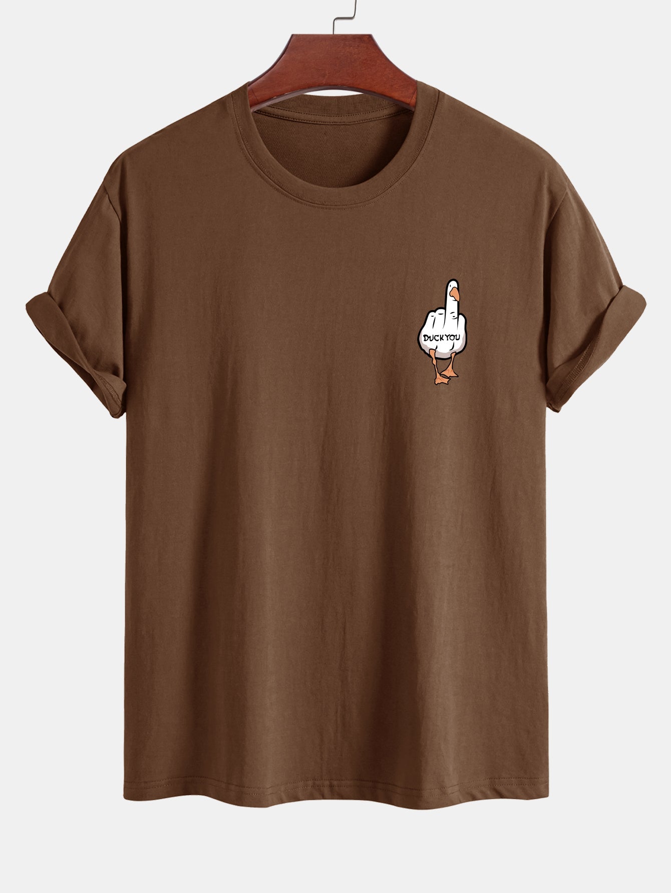 Regular Fit Duck You Print Cotton T-Shirt