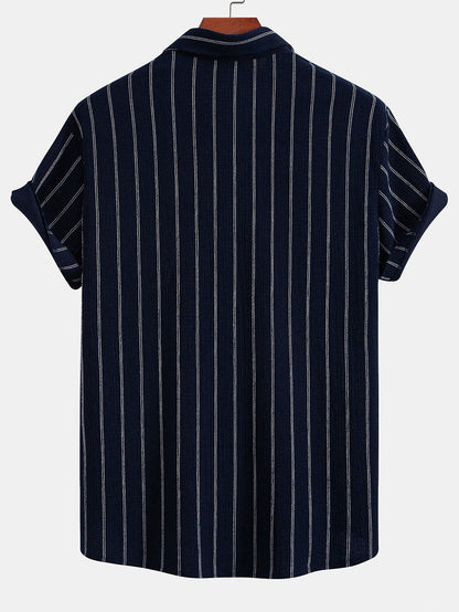 Stripe Textured Button Up Shirt