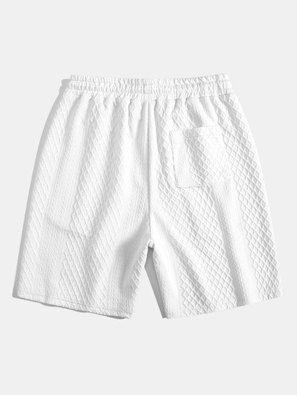3 Pieces Diamond Geometric Jacquard Drawstring Shorts