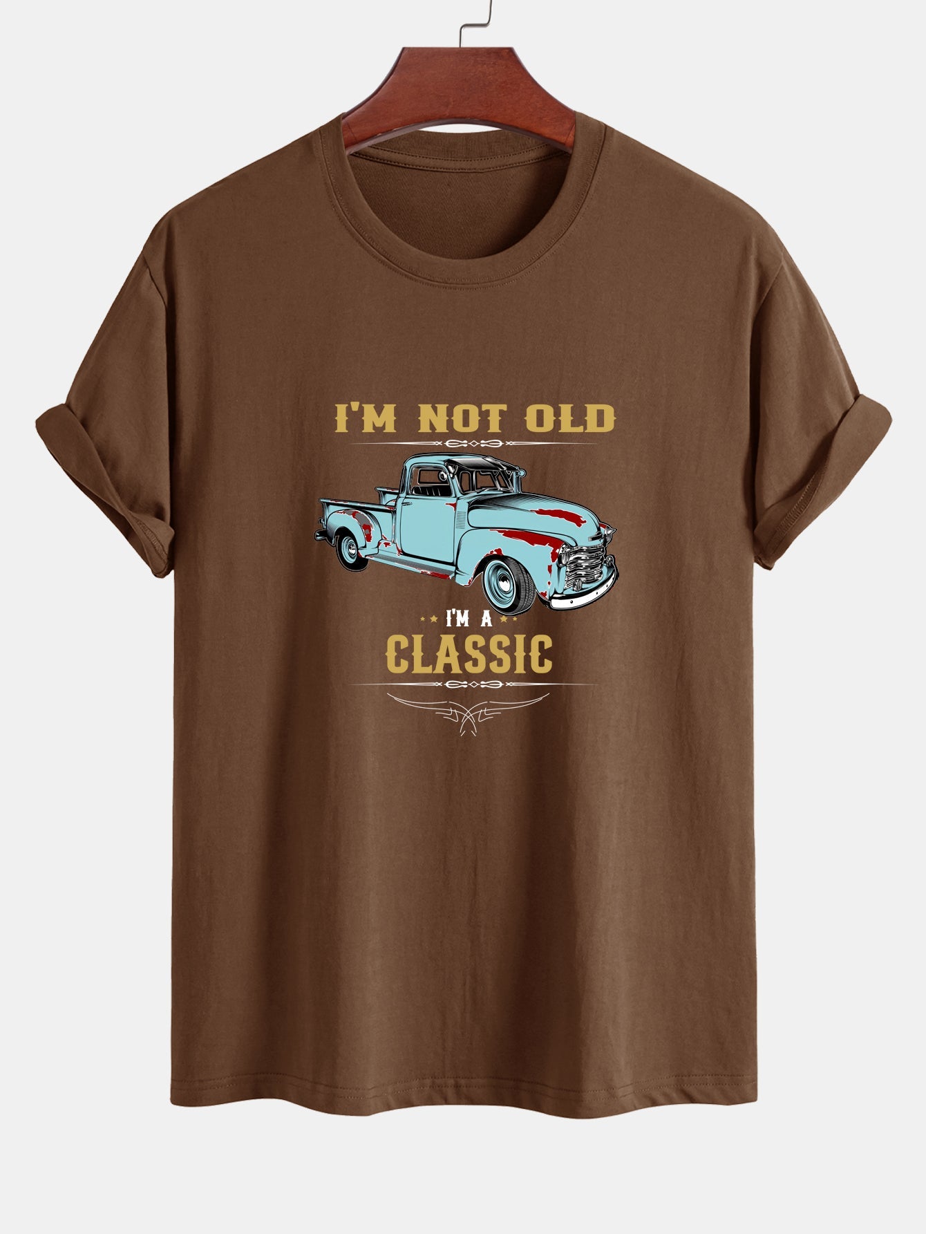 Regular Fit Classic Car Print Cotton T-Shirt
