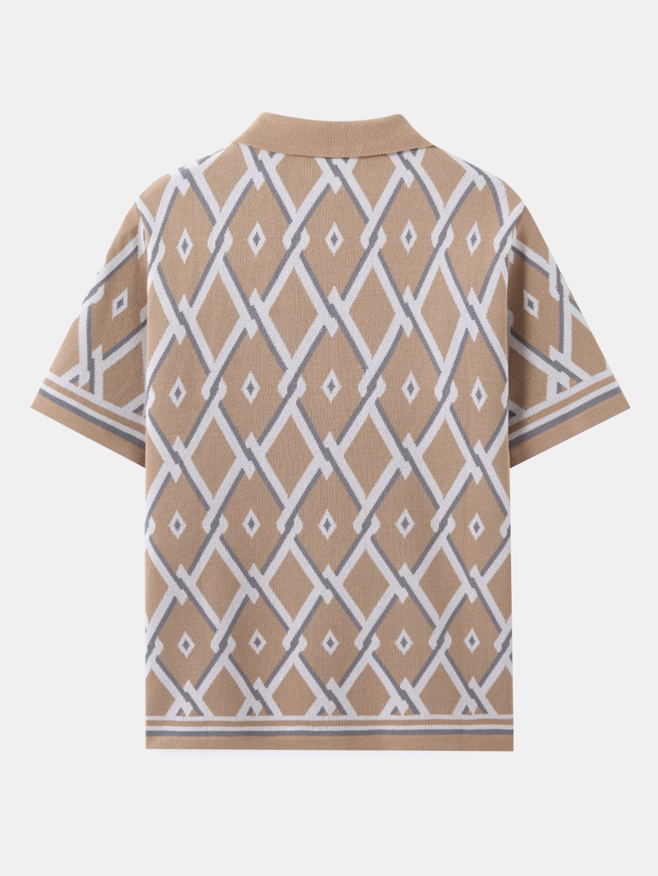 Retro Rhombus Geometric Knit Shirt