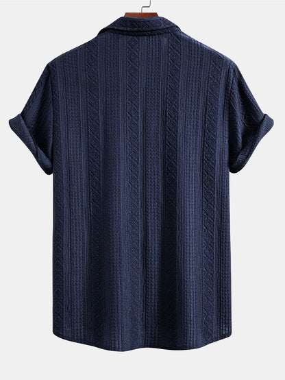 Geometric Jacquard Button Up Shirt