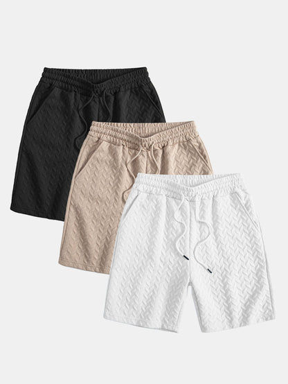 3 Pieces Geometric Jacquard Shorts