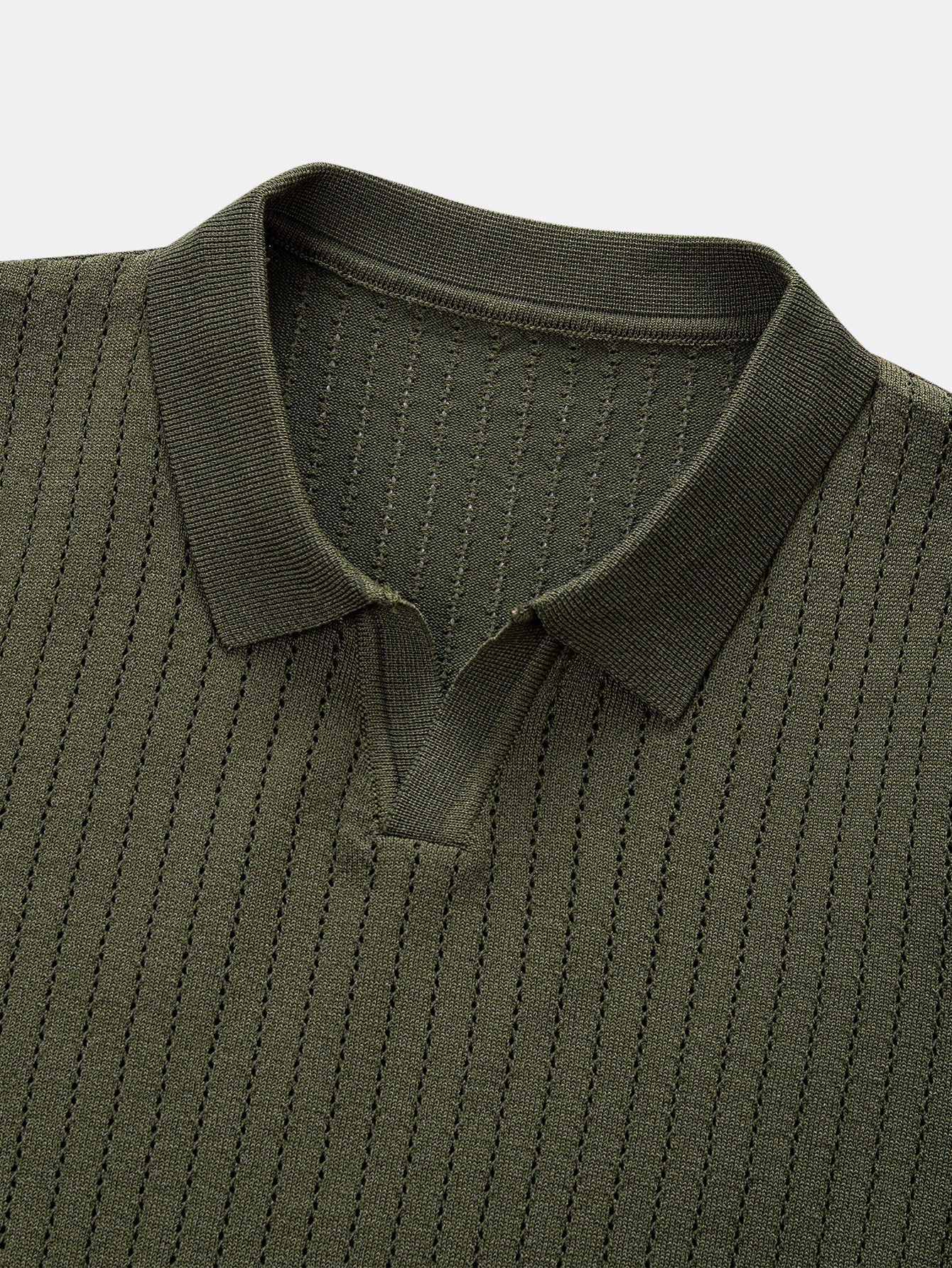 Johnny Collar Open Knit Polo