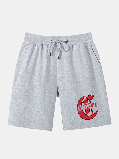 California Print Mid Length Shorts