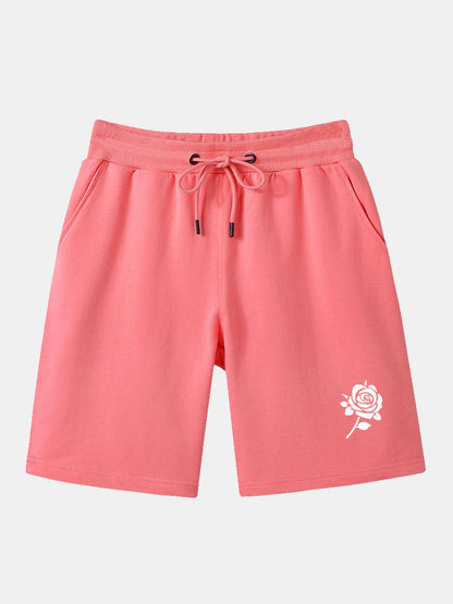 Rose Print Mid Length Shorts