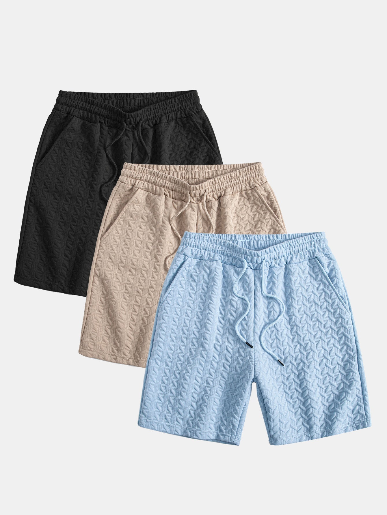 3 Pieces Geometric Jacquard Shorts