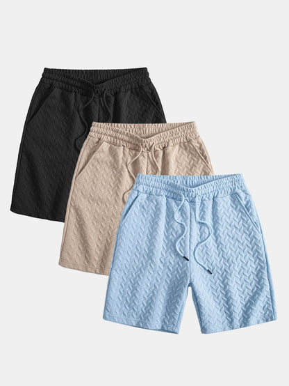 3 Pieces Geometric Jacquard Shorts