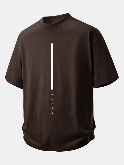 Relax Fit Dream Stripe Print Cotton T-Shirt