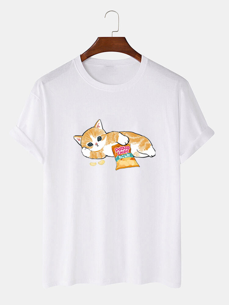 Cute Cat Print T-Shirt