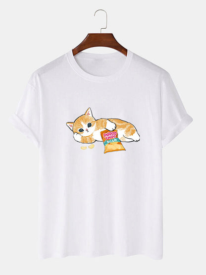 Cute Cat Print T-Shirt