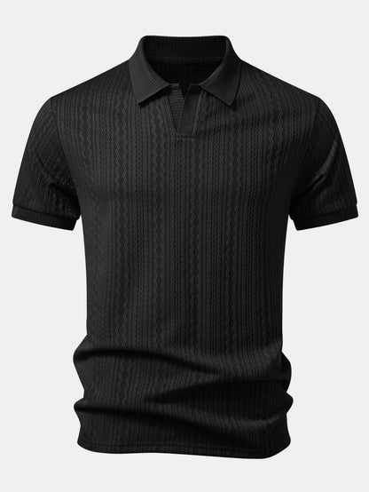 Twisted Jacquard Johnny Collar Polo