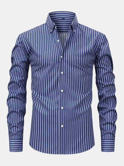 Long Sleeve Stripe Button Up Shirt