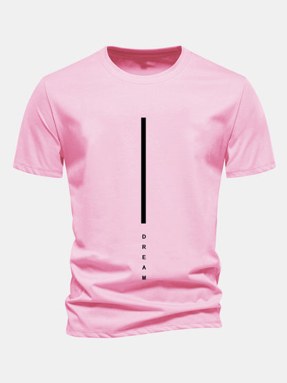 Regular Fit Dream Stripe Print Cotton T-Shirt