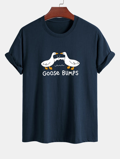 Regular Fit Goose Fist Bump Print Cotton T-Shirt