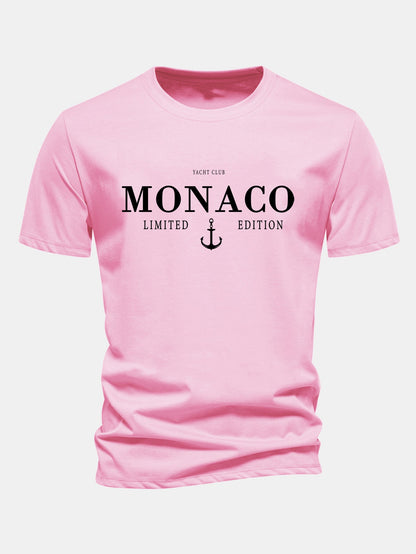 Regular Fit Monaco Slogan Cotton T-Shirt