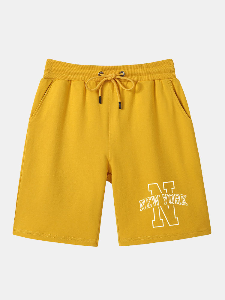 New York Print Mid Length Shorts