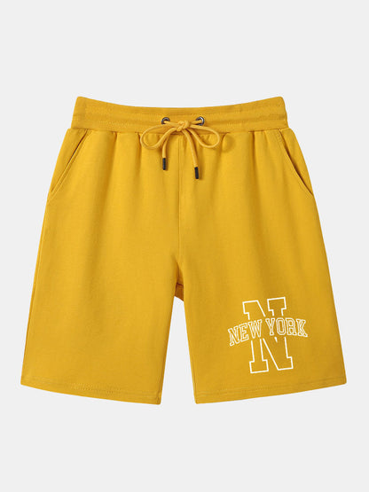 New York Print Mid Length Shorts