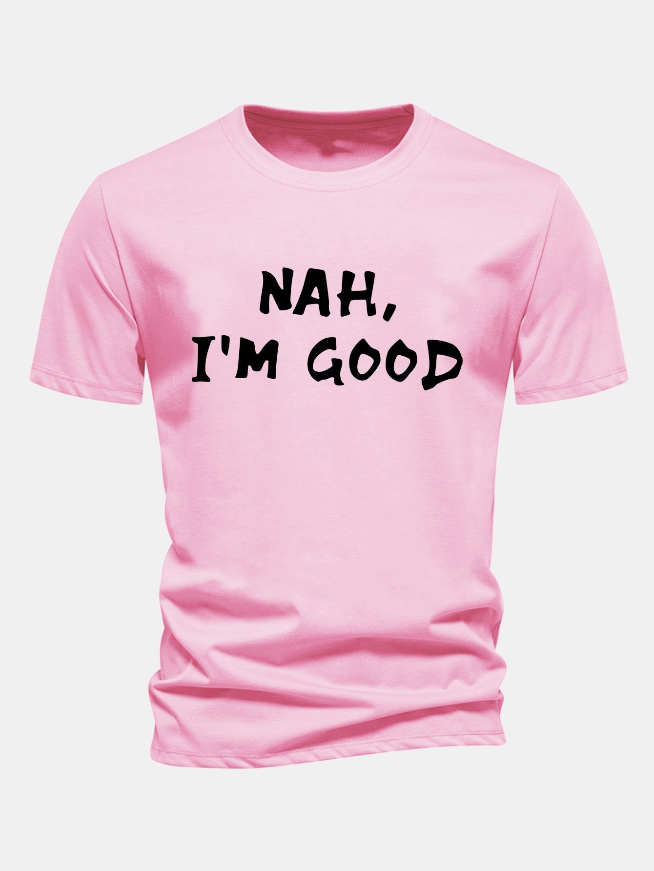 Regular Fit Nah I'm Good Print Cotton T-Shirt