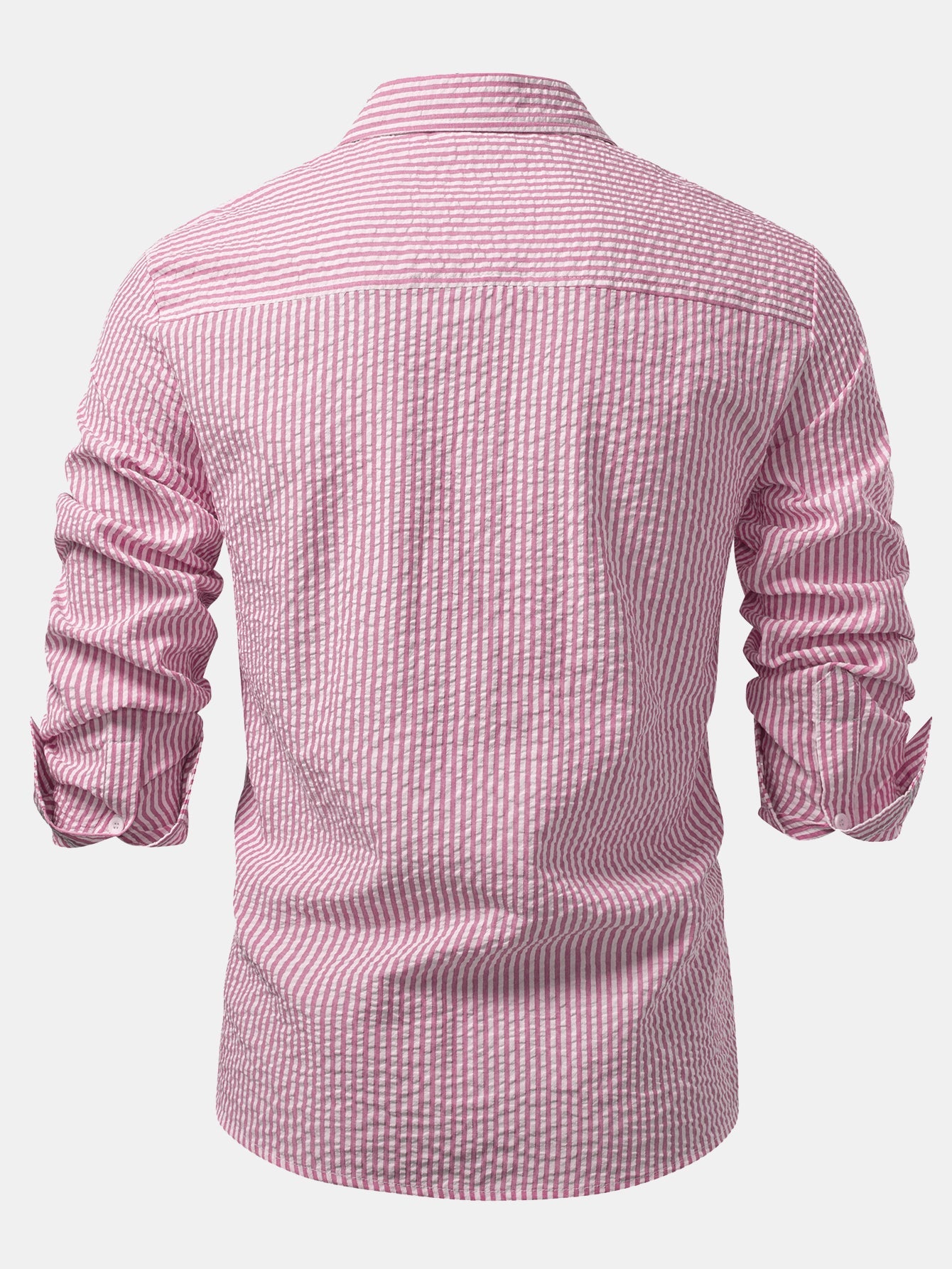 Seersucker Striped Button Up Shirt