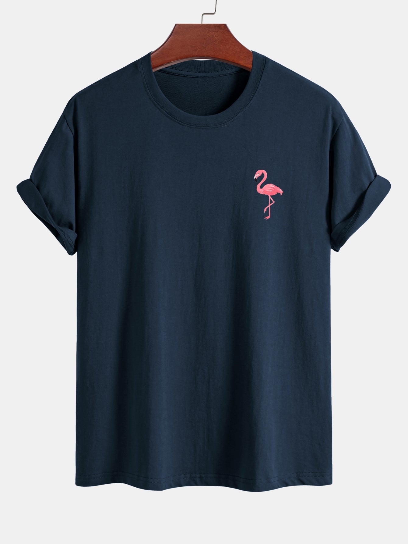 Regular Fit Flamingo Print Cotton T-Shirt