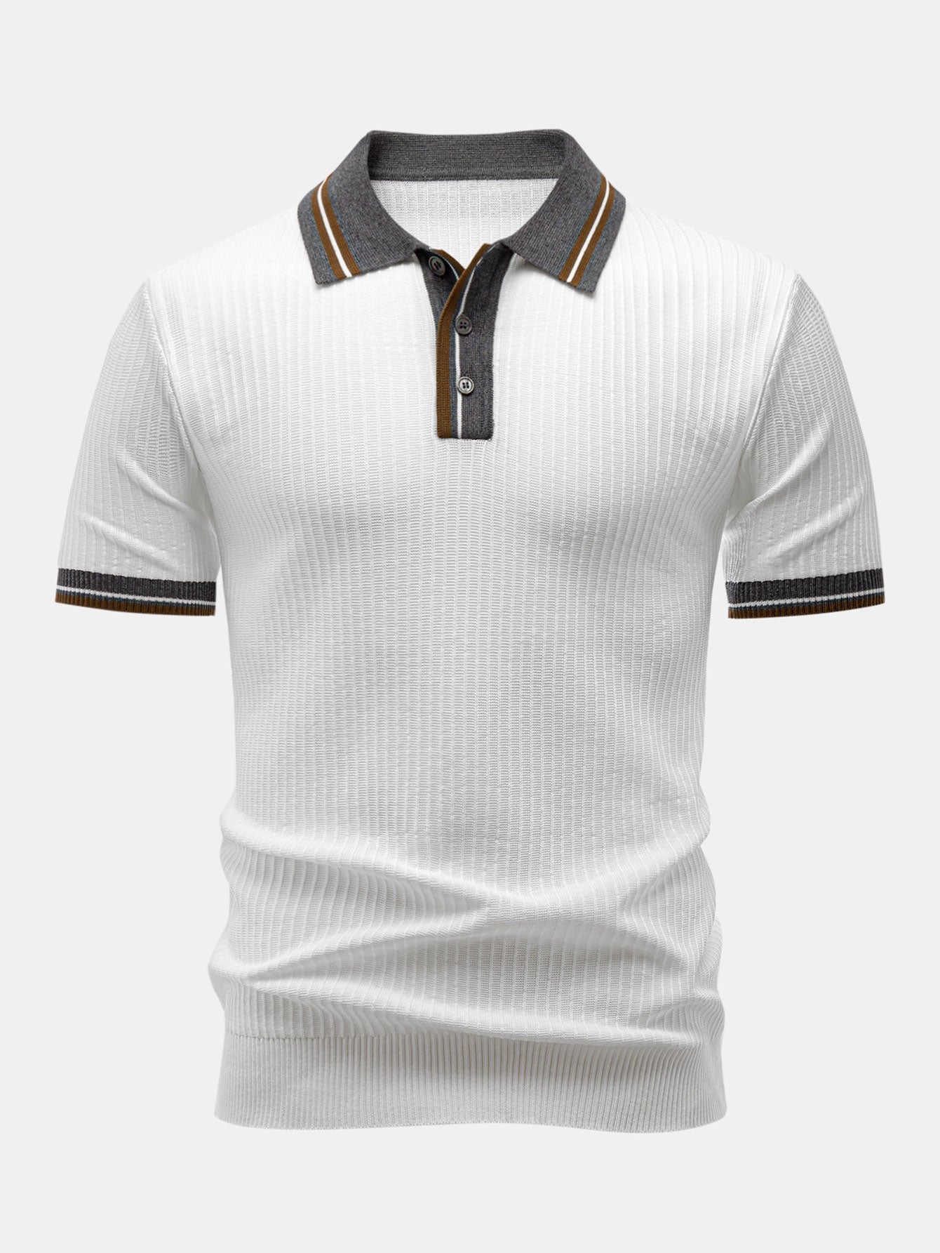 Contrast Trim Knit Polo Shirt